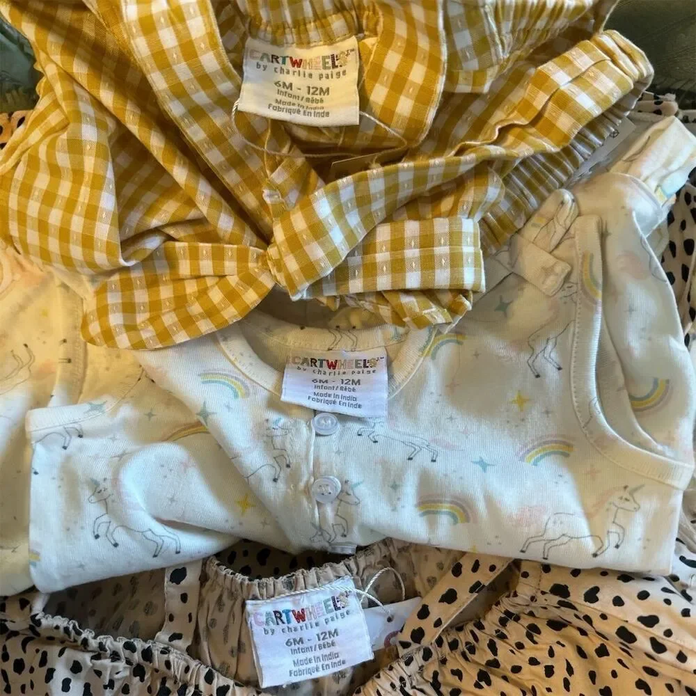 Cartwheels by Charlie Paige Infant Girls 100% Cotton Jumpers Lot of 3 Sz 6M-12M